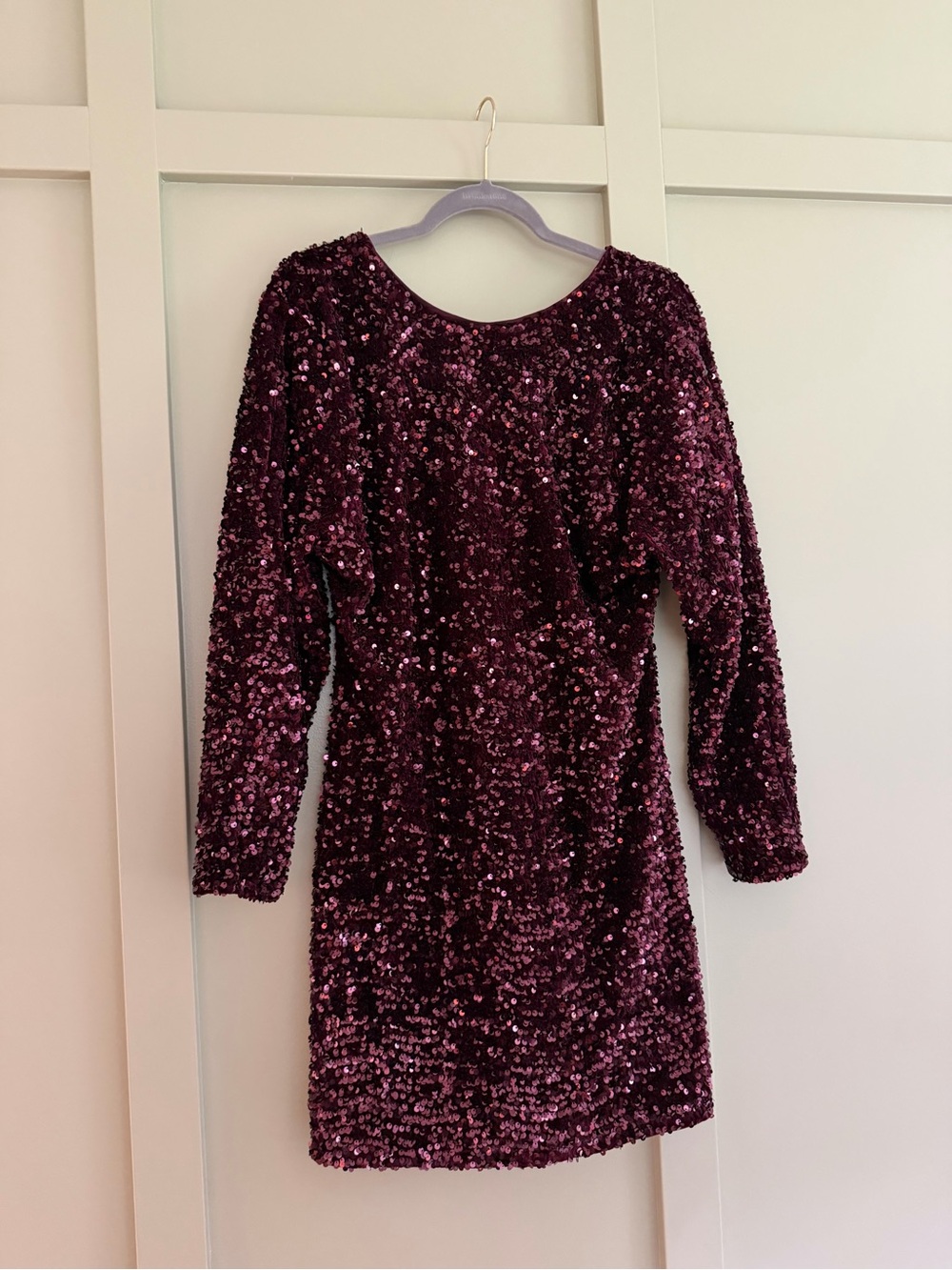 H&M Long Sleeve Sequin Dress - Plum